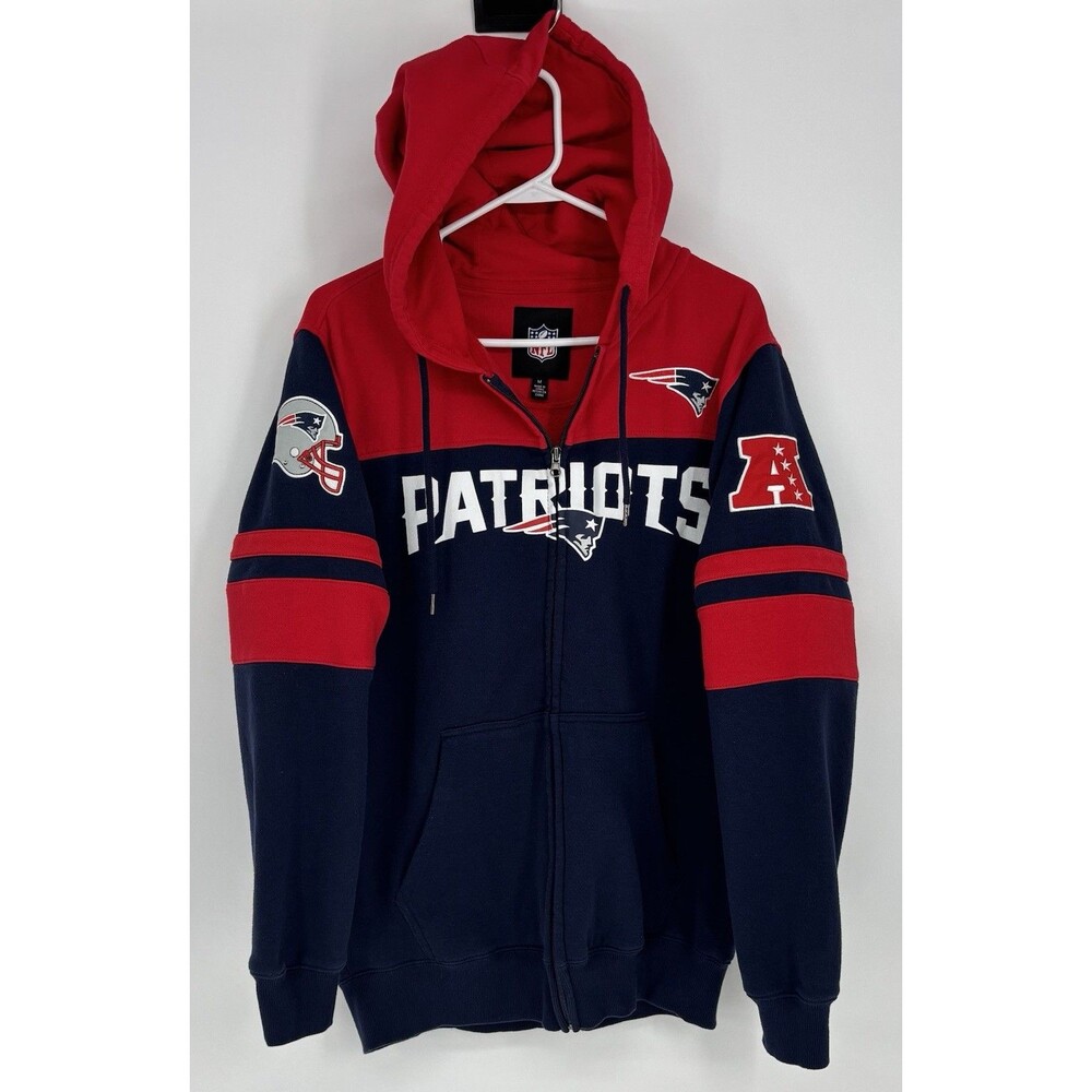New England Patriots G-III Full Zip Hoodie Jacket Men’s M NFL Navy Red Patches